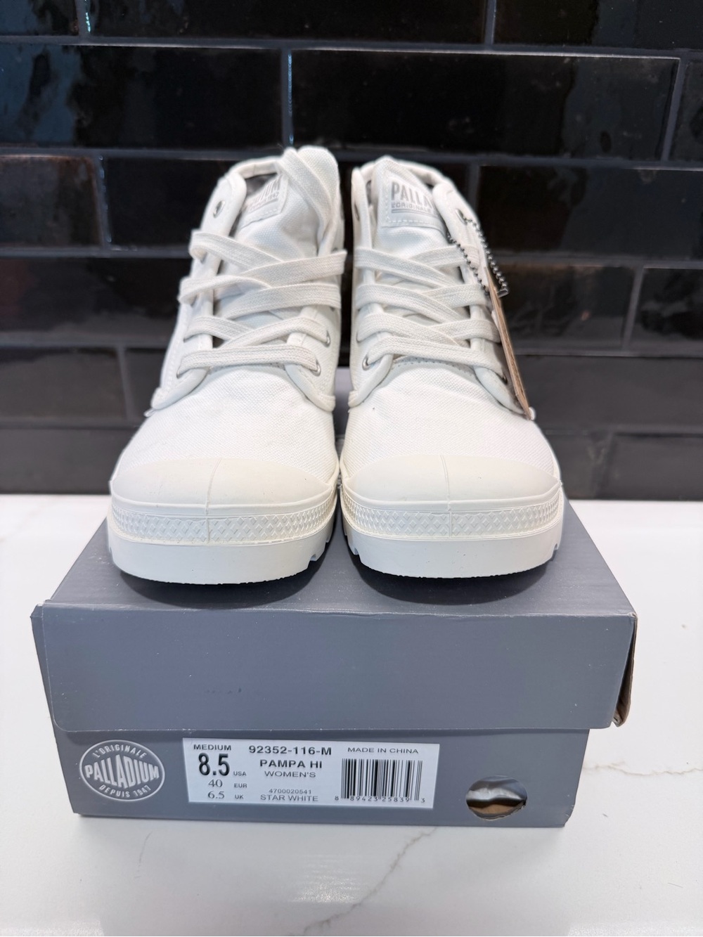 Palladium High-Top Canvas Sneakers in Star White